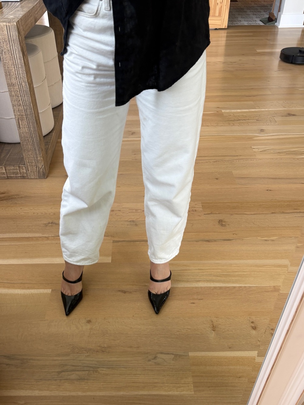 SCHUTZ Black Patent Pointed Toe Slip-On Heels - Picture 8 of 8